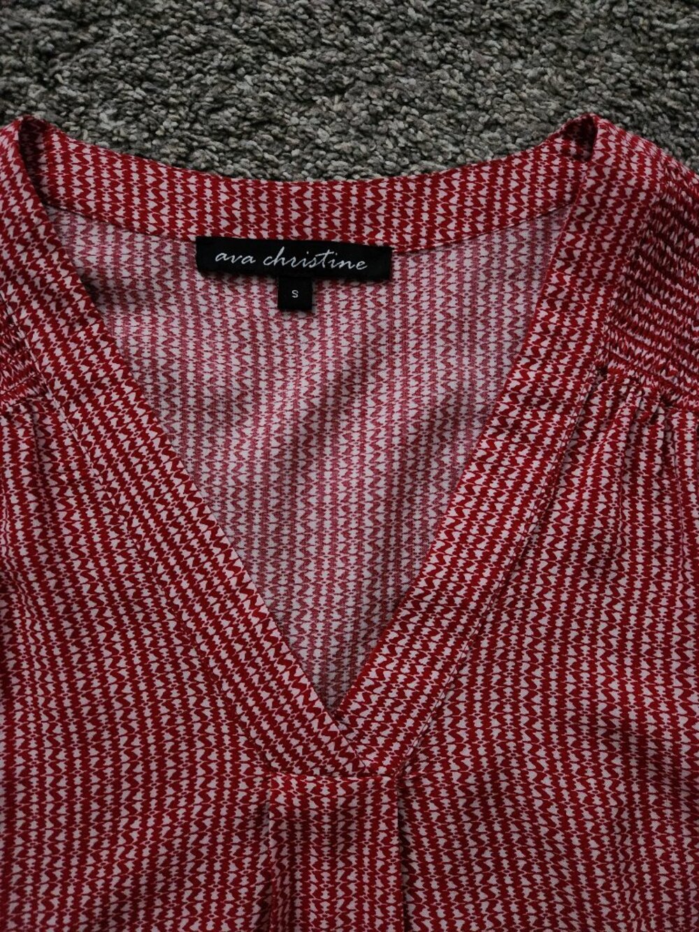 Red Pattern Blouse - Picture 2 of 5